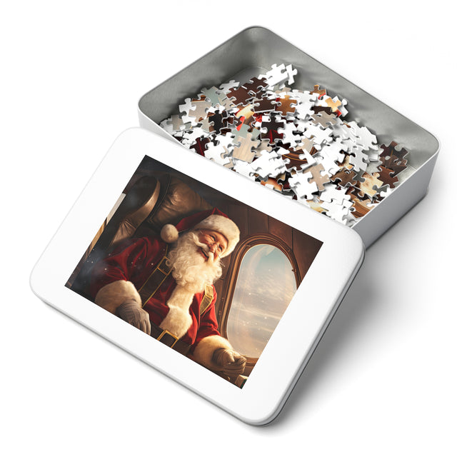 SANTA CLAUS #6  ON THE PLANE Jigsaw Puzzle (30, 110, 252, 500,1000-Piece)