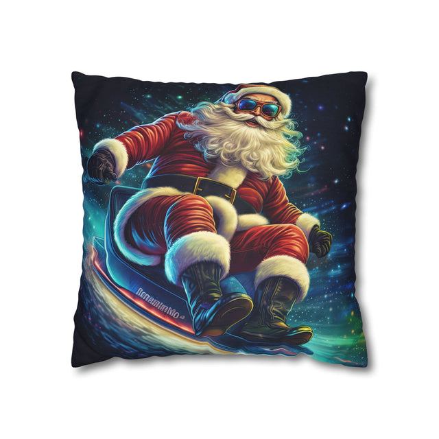 SANTA CLAUS #19 GLIDING NIGHT Spun Polyester Square Pillow Case