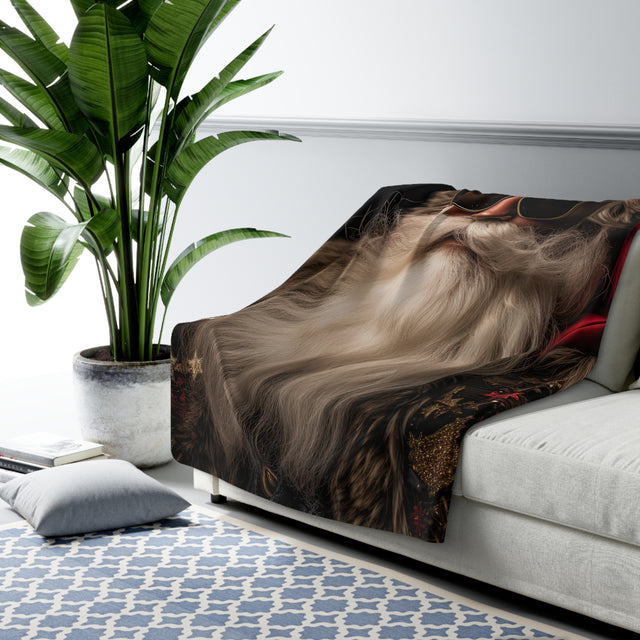 SANTA CLAUS #12 Reflecting :  Sherpa Fleece Blanket