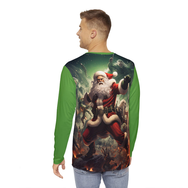 SANTA CLAUS #11 GALAXY HERO Men's Long Sleeve Shirt (AOP)