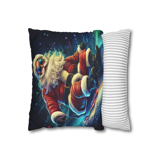 SANTA CLAUS #19 GLIDING NIGHT Spun Polyester Square Pillow Case