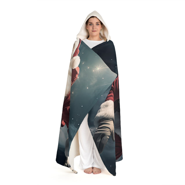 SANTA CLAUS #16 Astronaut : Hooded Sherpa Fleece Blanket