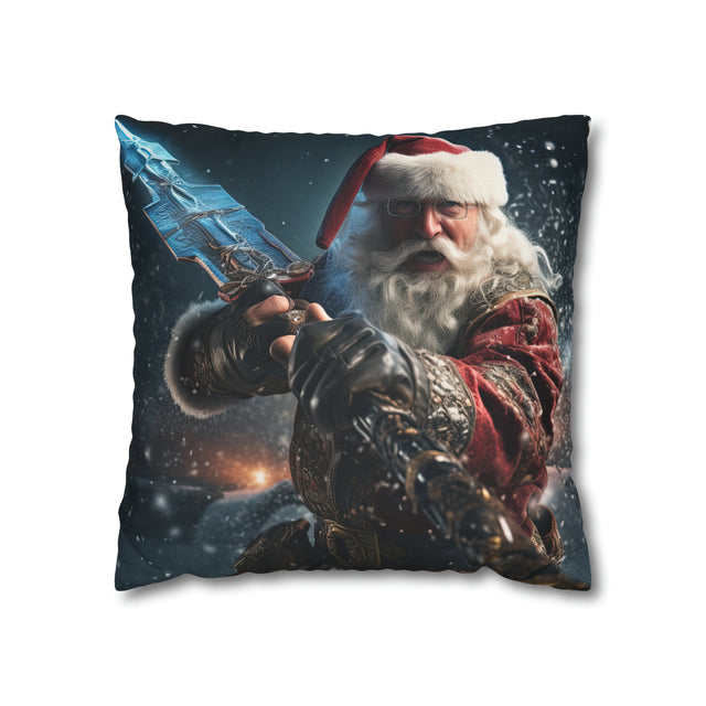 SANTA CLAUS #22 SWORDFIGHTER Spun Polyester Square Pillow Case