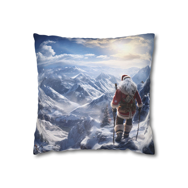 SANTA CLAUS #15 MOUNTAIN STROLL Spun Polyester Square Pillow Case