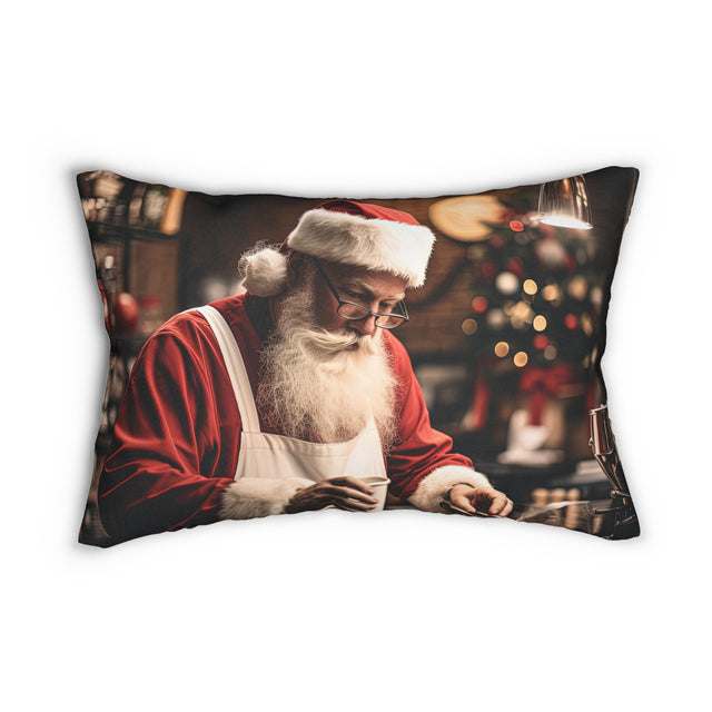 SANTA CLAUS #5 Barista: Spun Polyester Lumbar Pillow