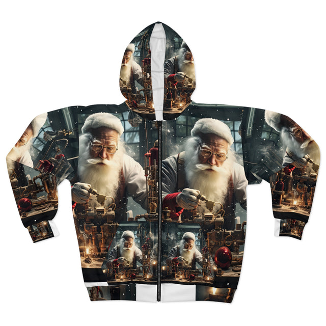 SANTA CLAUS #13 Mad Scientist : Unisex Zip Hoodie (AOP)