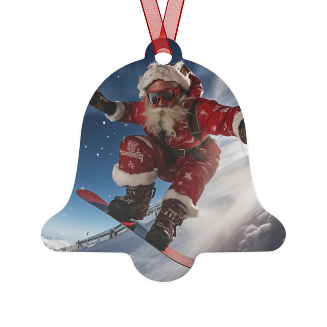 SANTA CLAUS #1 Champion Snowboarder Metal Ornaments