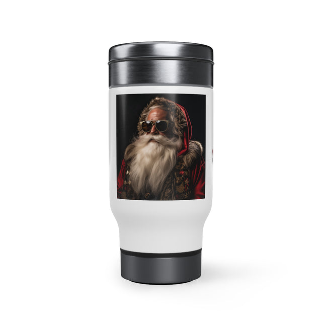SANTA CLAUS #12 REFLECTING Stainless Steel Travel Mug with Handle, 14oz