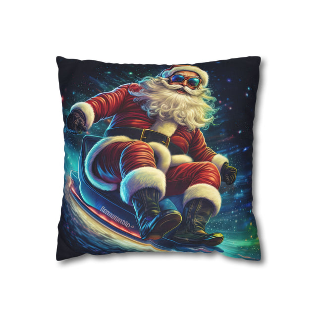 SANTA CLAUS #19 GLIDING NIGHT Spun Polyester Square Pillow Case