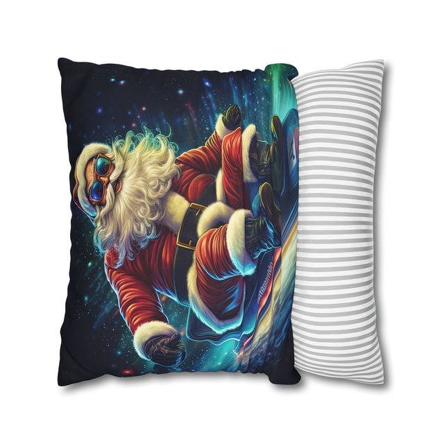 SANTA CLAUS #19 GLIDING NIGHT Spun Polyester Square Pillow Case