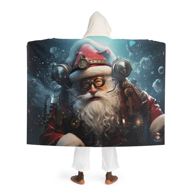 SANTA CLAUS #10 DEPTHS OF OCEAN Hooded Sherpa Fleece Blanket