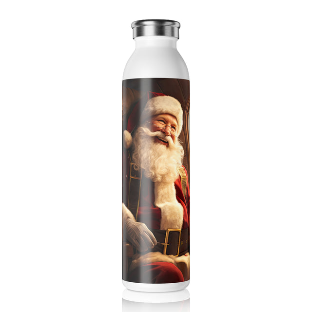 SANTA CLAUS #6  ON THE PLANE Slim Water Bottle