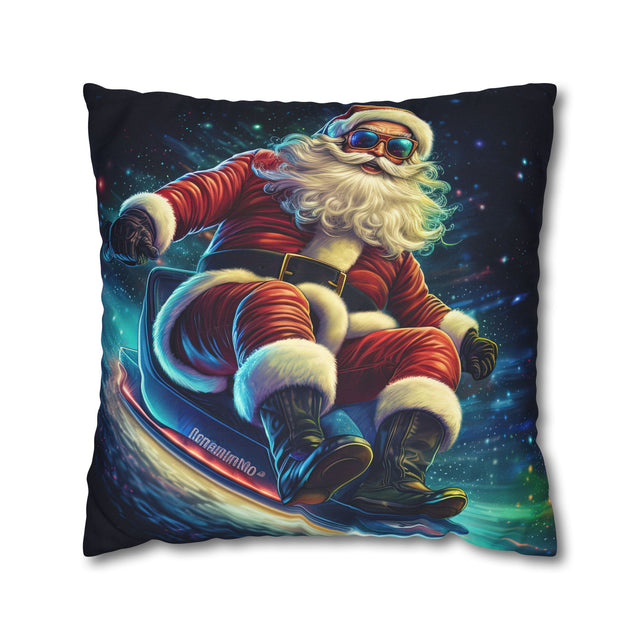 SANTA CLAUS #19 GLIDING NIGHT Spun Polyester Square Pillow Case