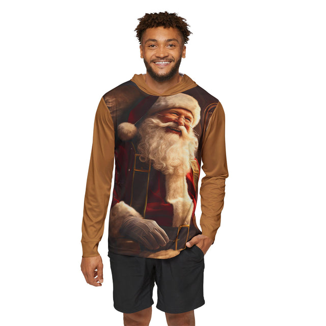 SANTA CLAUS #6  ON THE PLANE Men's Sports Warmup Hoodie (AOP)