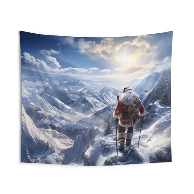 SANTA CLAUS #15 MOUNTAIN STROLL Indoor Wall Tapestries