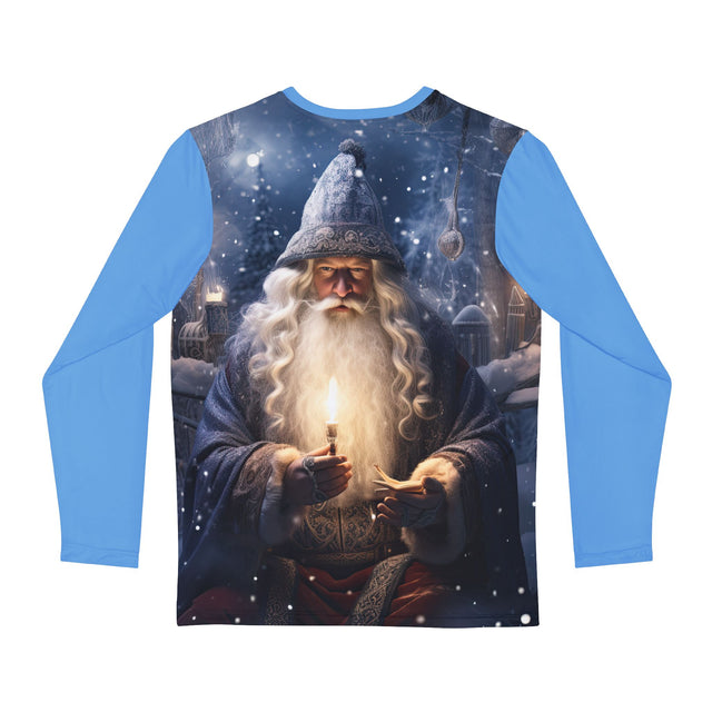 SANTA CLAUS #21 BLUE WIZARD Men's Long Sleeve Shirt (AOP)