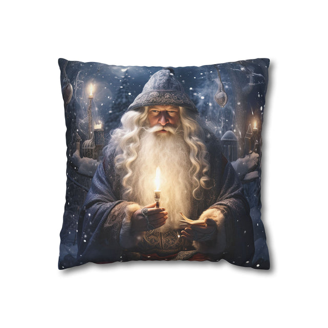 SANTA CLAUS #21 BLUE WIZARD Spun Polyester Square Pillow Case