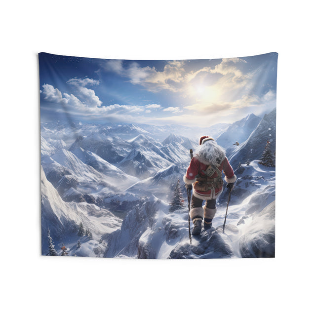 SANTA CLAUS #15 MOUNTAIN STROLL Indoor Wall Tapestries