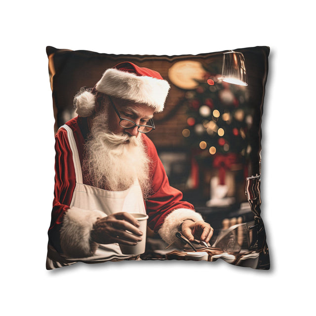 SANTA CLAUS #5  Barista : Spun Polyester Square Pillow Case