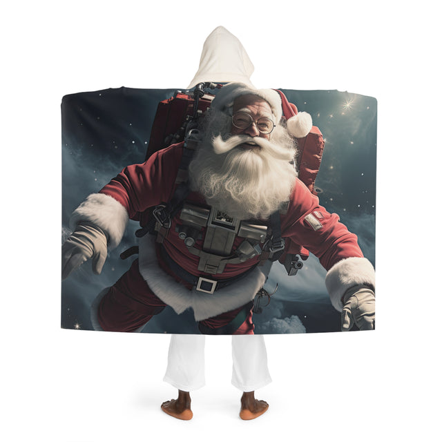 SANTA CLAUS #16 Astronaut : Hooded Sherpa Fleece Blanket