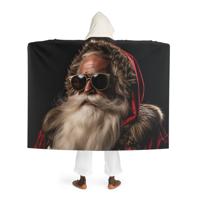 SANTA CLAUS #12 REFLECTING Hooded Sherpa Fleece Blanket