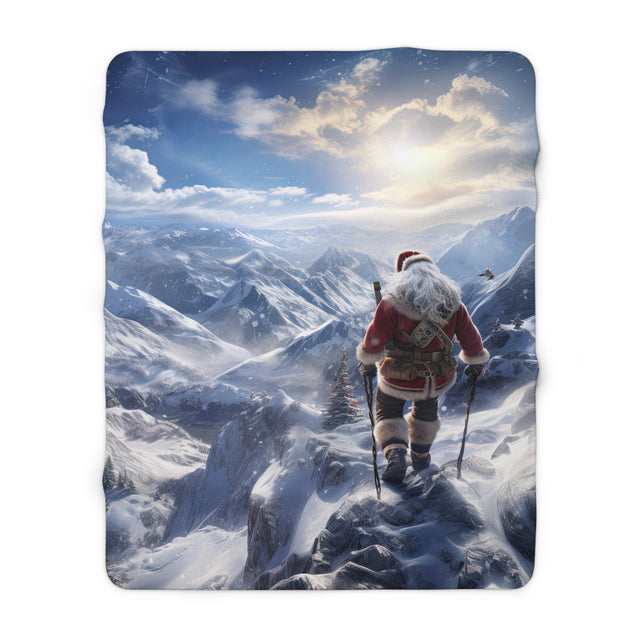 SANTA CLAUS #15 MOUNTAIN STROLL Sherpa Fleece Blanket