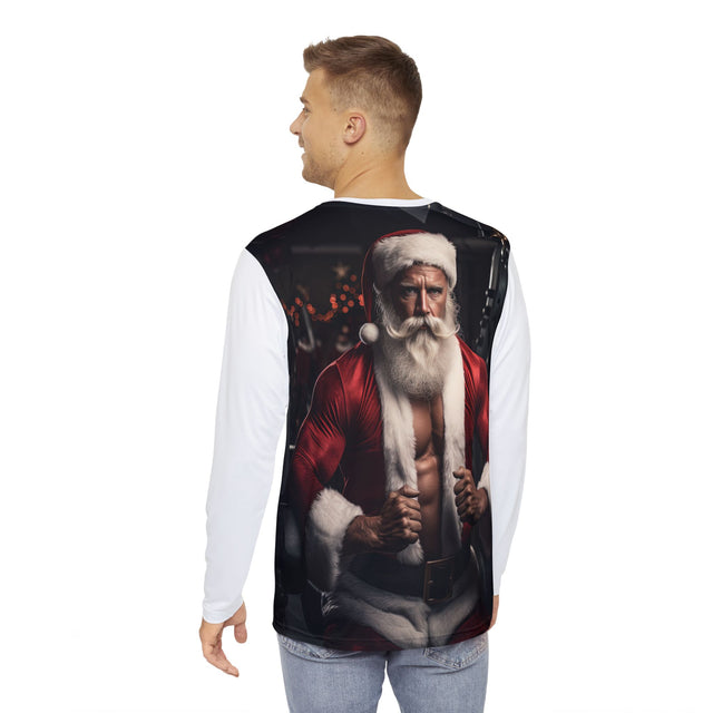 SANTA CLAUS #2 Personal Trainer Men's Long Sleeve Shirt (AOP)