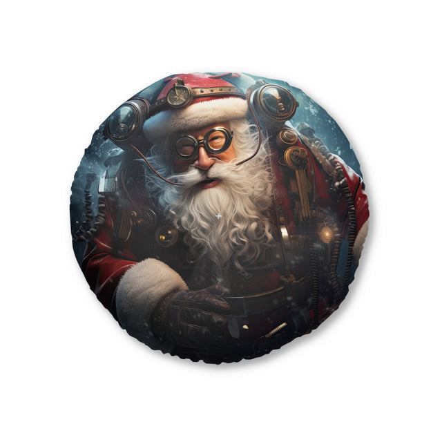 SANTA CLAUS #10 DEPTHS OF OCEAN Tufted Floor Pillow, Round