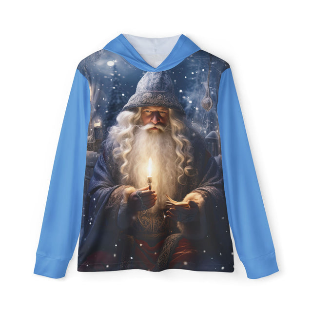 SANTA CLAUS #21 BLUE WIZARD Men's Sports Warmup Hoodie (AOP)