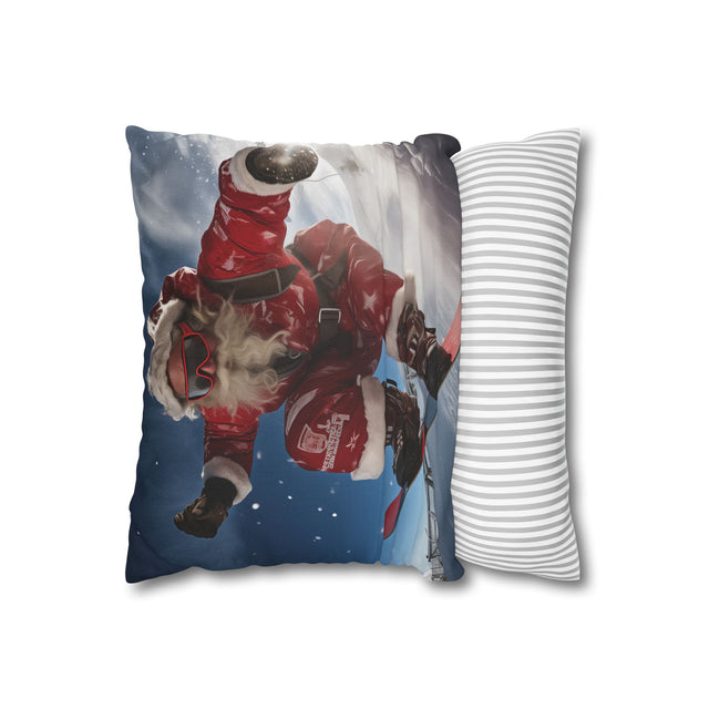 SANTA CLAUS #1 Champion Snowboarder Spun Polyester Square Pillow Case