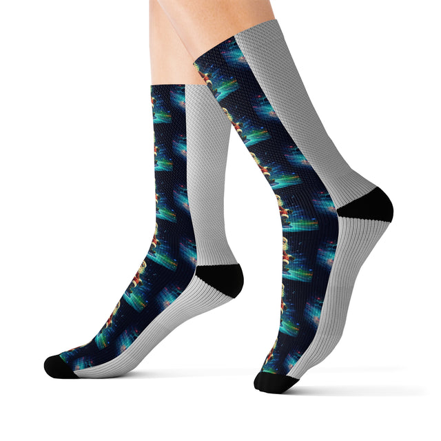SANTA CLAUS #19 GLIDING NIGHT Sublimation Socks