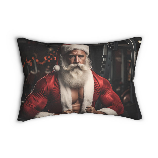 SANTA CLAUS #2 Personal Trainer Spun Polyester Lumbar Pillow