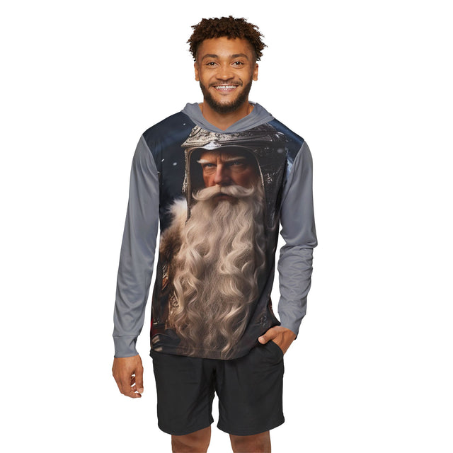 SANTA CLAUS #9 SHINING ARMOR  Men's Sports Warmup Hoodie (AOP)