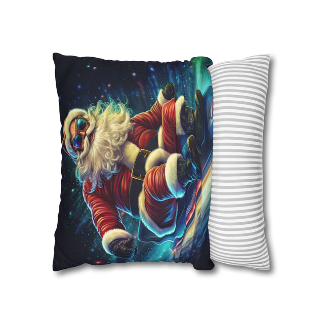 SANTA CLAUS #19 GLIDING NIGHT Spun Polyester Square Pillow Case