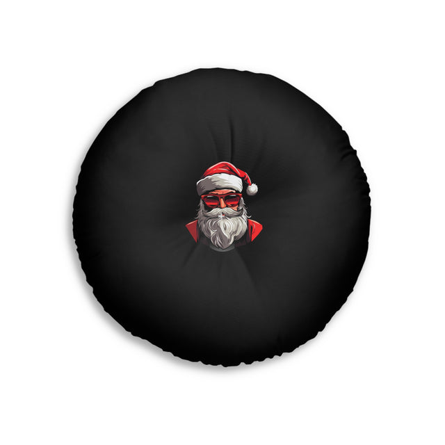 SANTA CLAUS #12 REFLECTING Tufted Floor Pillow, Round