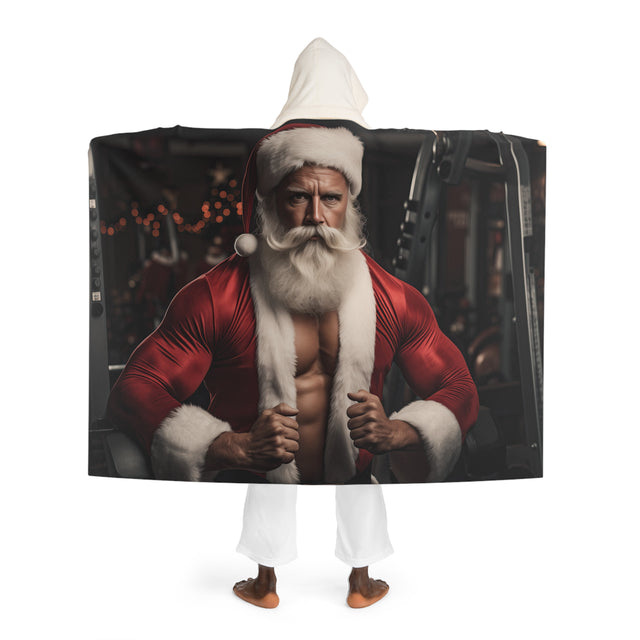 SANTA CLAUS #2 Personal Trainer Hooded Sherpa Fleece Blanket