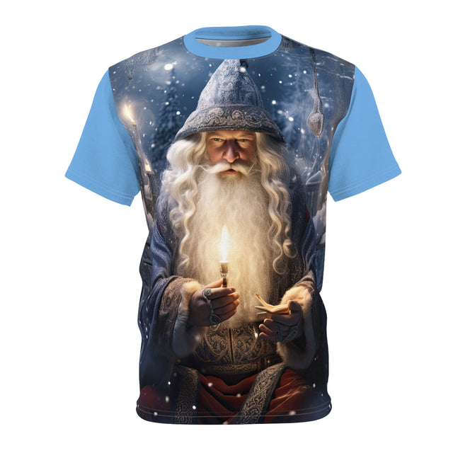 SANTA CLAUS #21 BLUE WIZARD Unisex Cut & Sew Tee (AOP)