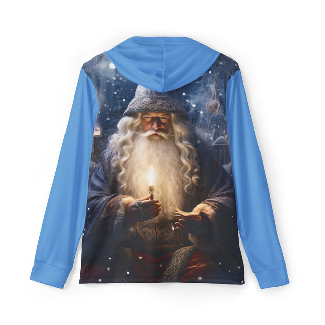 SANTA CLAUS #21 BLUE WIZARD Men's Sports Warmup Hoodie (AOP)