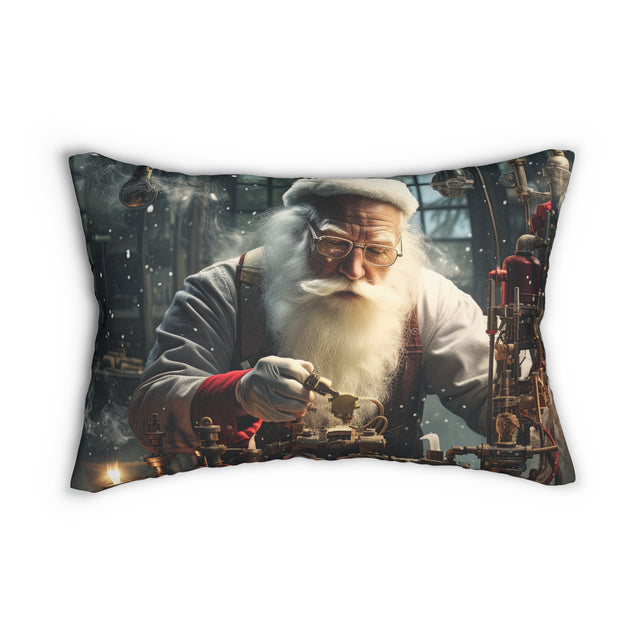 Santa Claus #13 Mad Scientist Spun Polyester Lumbar Pillow