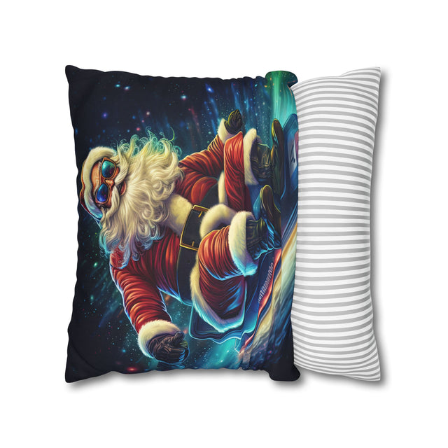 SANTA CLAUS #19 GLIDING NIGHT Spun Polyester Square Pillow Case